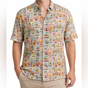 Tori Richard x Disney Polynesian Resort Hawaiian Shirt Men’s Large Tiki Aloha